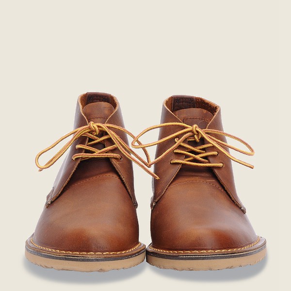 Red Wing Heritage Shoes Brown - Mens Weekender - Chukkar Rough & Tough Leather - 3805-JCALV